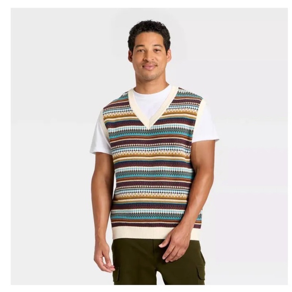 NWT Goodfellow & Co Men's V-Neck Sweater Vest - Multicolor